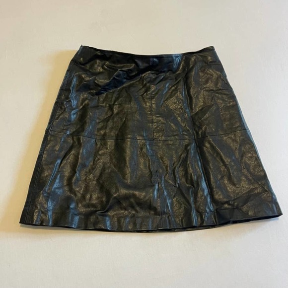 Vince Camuto Black A-line Faux Leather Skirt 4 - Picture 1 of 9